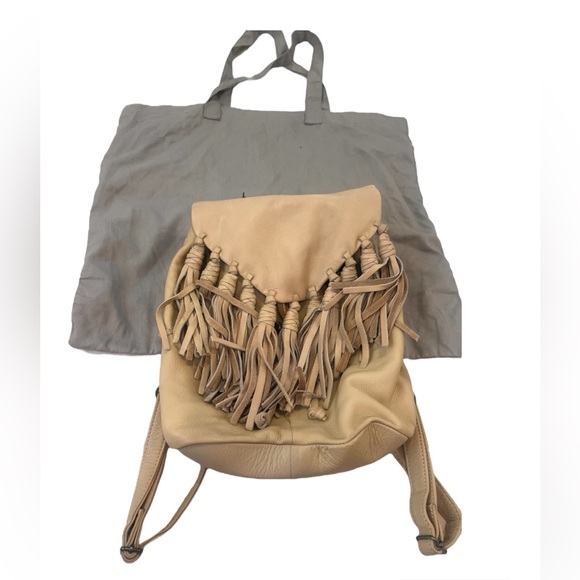 DAY & MOOD | LEATHER BACKPACK FRINGE BACKPACK - Picture 1 of 6